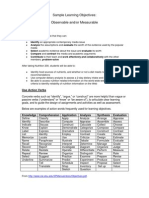 Sample Learning Objectives-Observable and - or Measurable