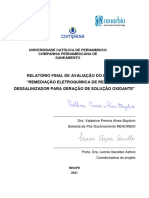 Relatorio Final Avaliacao Do Projeto Remediacao Eletroquimica de Rejeito Do Dessalinizador