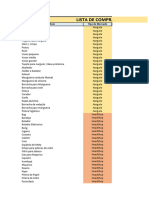 Lista de Compras para Tabacaria