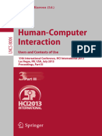 Kurosu (2013) HCI User and Contexts of Use