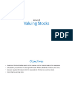 Lecture 4 - Valuing Stocks