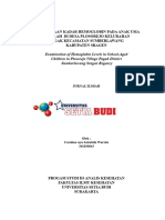 Jurnal Pemeriksaan Kadar Hemoglobin Pada Anak Usia Sekolah