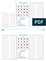 Word Grid Puzzle Worksheets