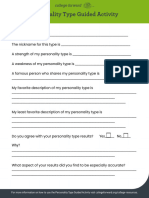 Personality Type Guided Activity