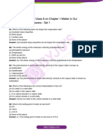 Chemistry Worksheet Class 9 On Chapter 1 Matter in Our Surroundings With Answers Set 1