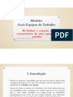 Módulo: Gerir Equipas de Trabalho: R1: Definir o Conceito e Características de Uma Equipa de Trabalho