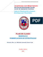 Plan de Clases Modulo II. Formulación de Estrategica 2023