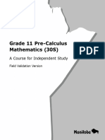 Grade 11 Math Pre Calculus