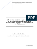 Avis Aux Importateurs de Produits Soumis Au Contrôle Technique À L'importation Au Niveau de La Direction de La Pharmacie Et Du Médicament