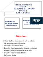 Sociology Social Institution