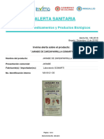 Alerta No#186-2018 - JARABE DE ZARZAPARRILLA GOMARTI 