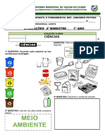 1º Ano Avaliação Global de Ciências