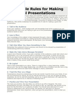 Ten Simple Rules For Making Good Oral Presentations