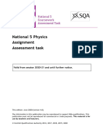 Physics N5 Assignment Sheet