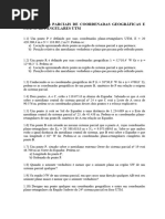 Exercícios - 1 - Sistemas Parciais de Coordenadas Plano-Retangulares e UTM