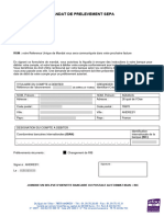 Mandat de Prelevement Sepa: (6 Chiffres Et 1 Lettre)