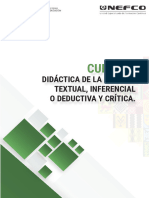 Contenido Curso 2 Didáctia de La Lectura Textual, Inferencial o Deductiva y Crítica.