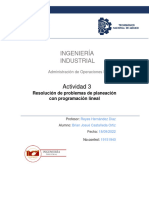 Actividada 3 - Resolución de Problemas de Planeación Con Programación Lineal