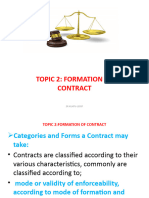 Law of Contract - Topic 2 Formation of Contract