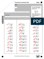 0322 SHSPT Reading Answer Sheet