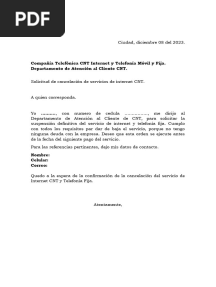 Oficio Cancelacion de Servicios CNT