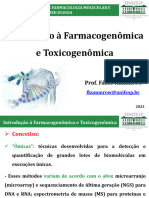 Introdução A Farmacogenomica e Toxicogenomica