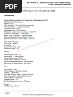 Police Station Assistant Past Paper Held On 8 September 2023