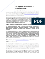 5 Principios de Higiene Alimentaria y Manipulación de Alimentos