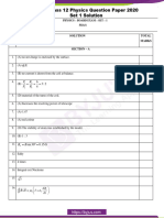 CBSE Class 12 Physics Question Paper Set 1 Solution 2020