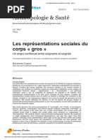 Les Représentations Sociales Du Corps Gros