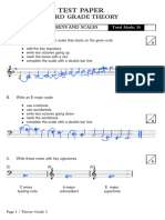 Grade 3 Theory Test Paper Uncompleted