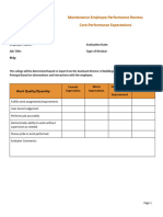 Maintenance Evaluation Form