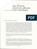 Clausulas Abusivas en Los Contratos de Adhesion en El Derecho Colombiano