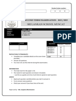 Year 6 - Second Term Thoery Paper