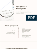 Syntagmatic Vs Paradigmatic