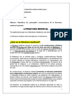 Literatura Medieval Española. 1 Periodo.