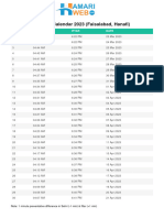 Faisalabad Ramadan Calendar 2023 Hamariweb