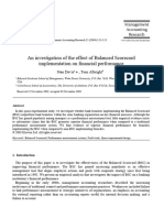 An Investigation of The Effect of Balanced Scorecard