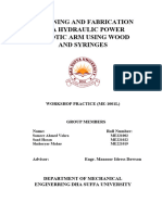 Project Report (Design and Fabrication of A Hydraulic Arm Using Wood and Syringes)