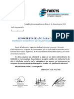 Gratificación Extraordinaria para Los/as Trabajadores/as de Caudales