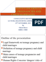 Human Rights Concerns On Teenage Pregnancies and Child Marriages