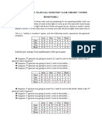 2nd Homework With Solutions of Game Theory