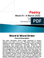 Poetry Even Semester 2022-Week IV (9 March 2022)