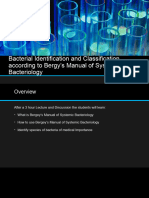 Identification and Classification According To Bergy's Manual of Systemic Bacteriology 2