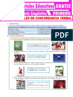 Casos Generales de Concordancia Verbal para Primer Grado de Secundaria