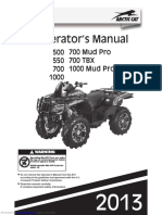 Arctic Cat 500, 700, 1000, 700 MUD PRO, 700 TBX, 1000 MUD PRO, 550 Operator's Manual