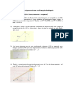 Exercícios Seno, Cosseno e Tangente