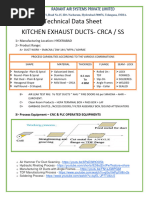 TDS - Manufacturing Crca Welded Ducts. - Kitchen Exh