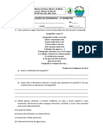 Avaliação de Geografia 8º Ano