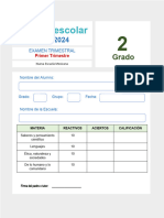 Evaluacion Primer Trimestre Segundo Grado 2023 2024